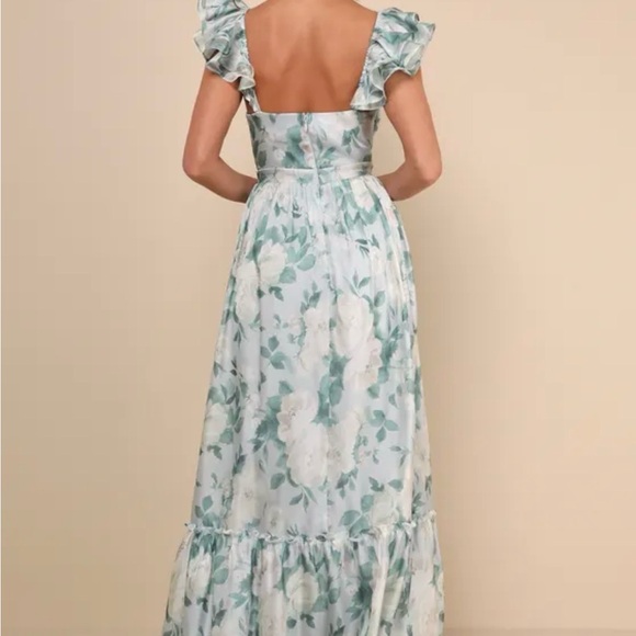 Floral Maxi Dress in Green and White - Picture 4 of 7